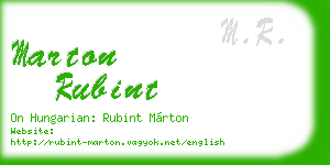 marton rubint business card
